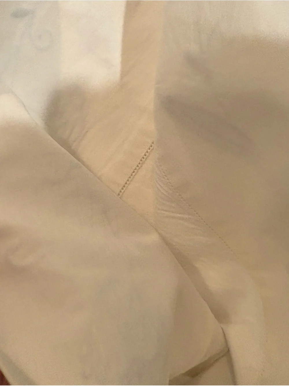 Vintage Wamsutta Supercale Blue Floral Embroidered White Twin Flat Sheet
